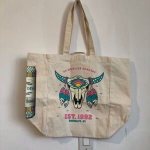 NEW Arizona Iced Tea Canvas Tote Bag Southwestern Bull Skull Tea Can Sun Logo
